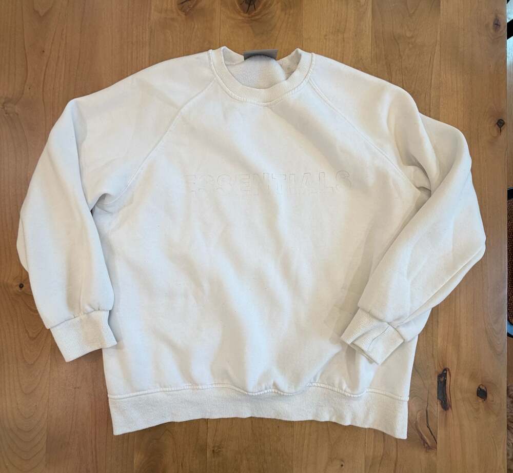 Fear of God Essentials White Crewneck Sweatshirt